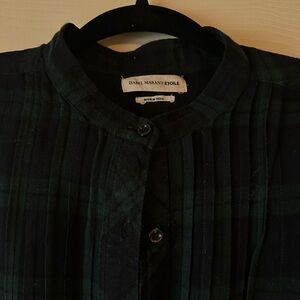 Isabel Marat Etoile Green Plaid Shirtdress Medium